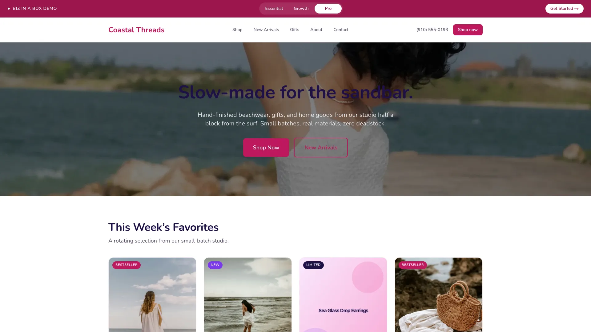 Coastal Threads — live demo site